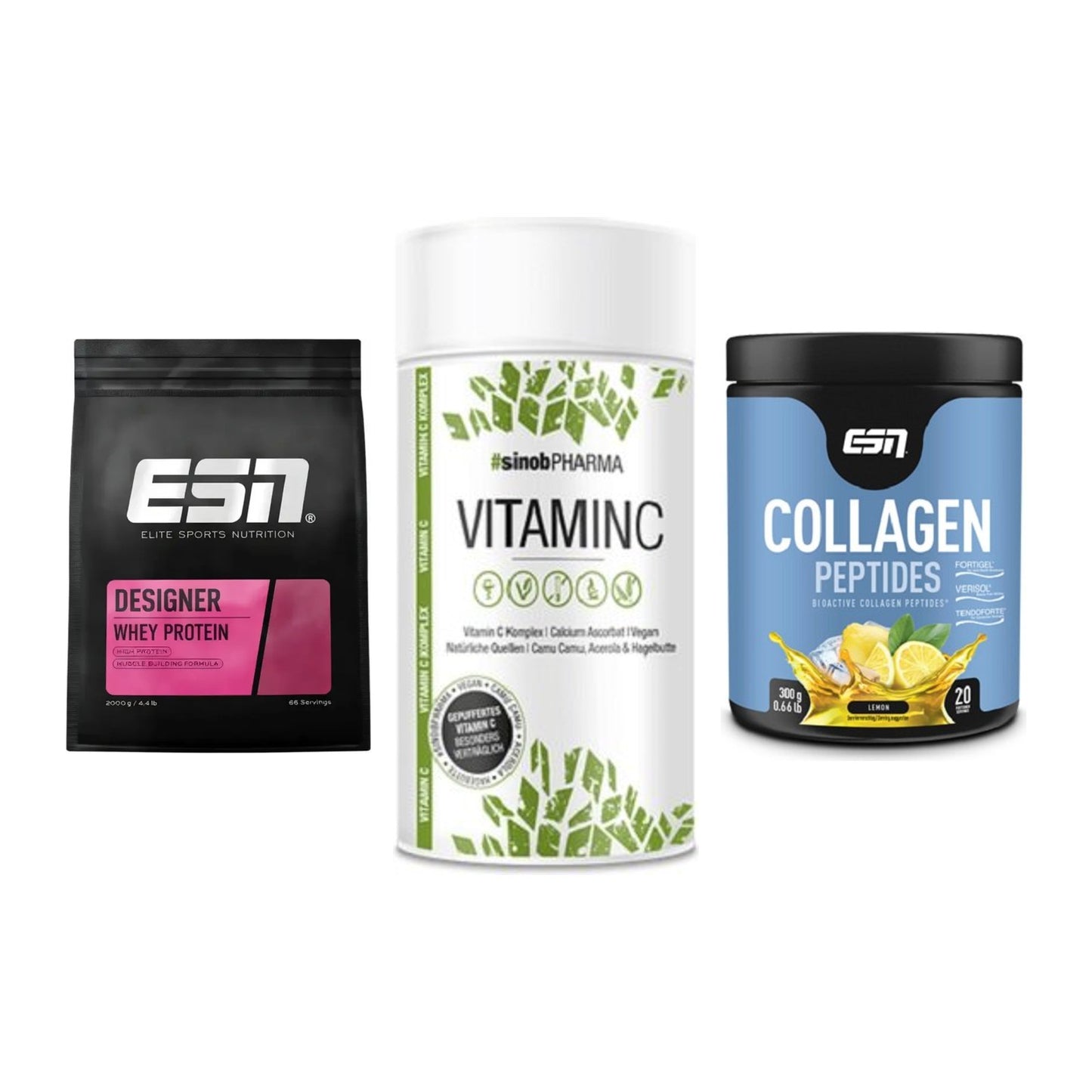 Regenerations-Set: ESN Designer + Sinob Vitamin C + ESN Collagen – alle enthaltenen Artikel