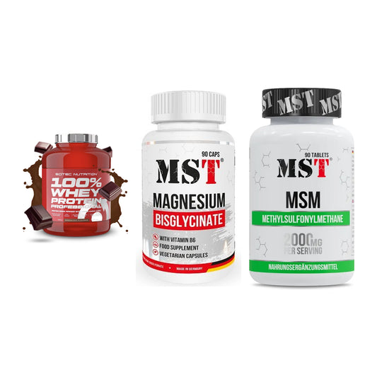 Regenerations-Set: Scitec 100% + MST Magnesium + MST MSM 2000 / – alle enthaltenen Artikel
