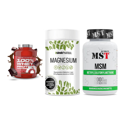 Regenerations-Set: Scitec 100% + Sinob Magnesium + MST MSM 2000 / – alle enthaltenen Artikel