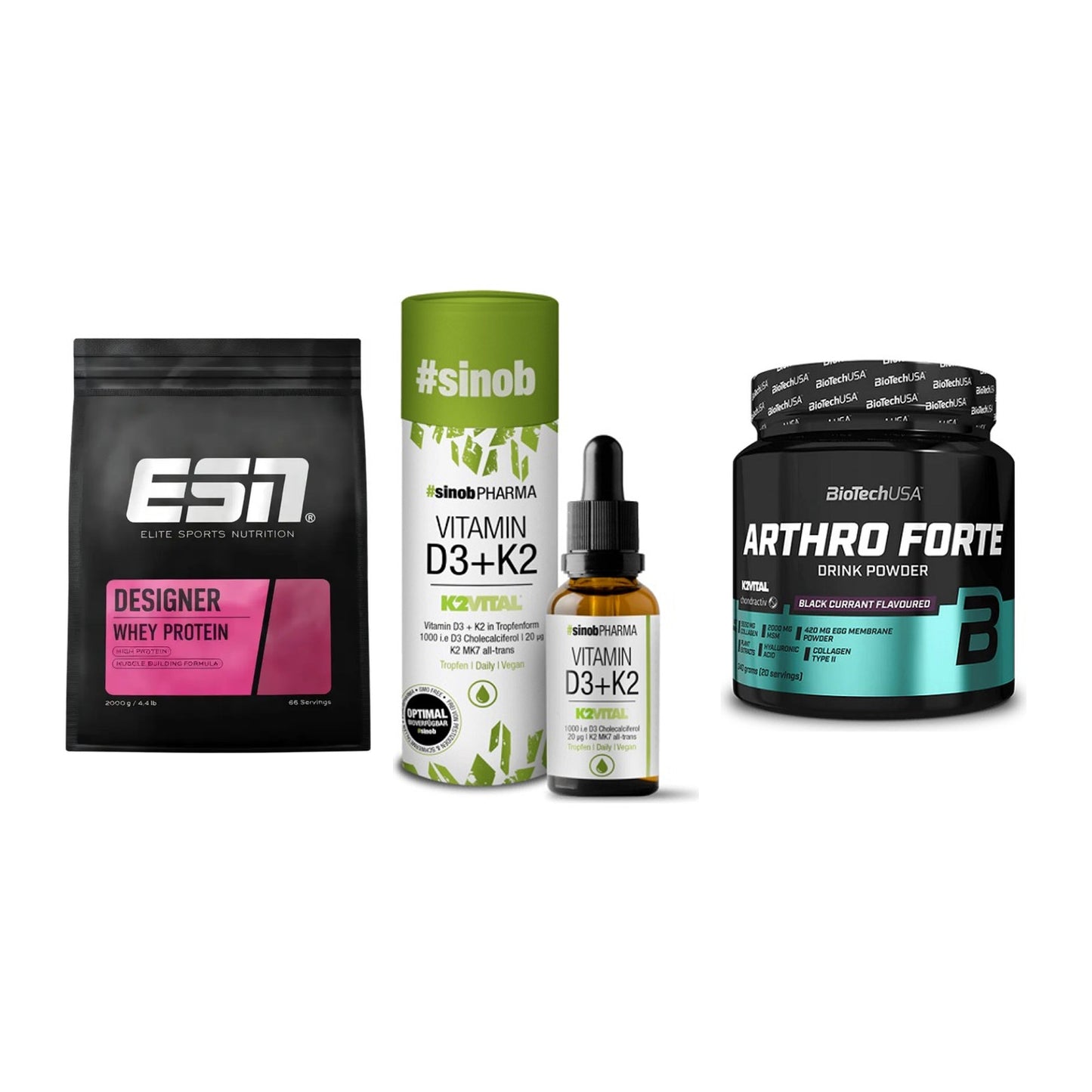 Regenerations-Set: ESN Designer + Sinob Vitamin + BioTech Arthro – alle enthaltenen Artikel