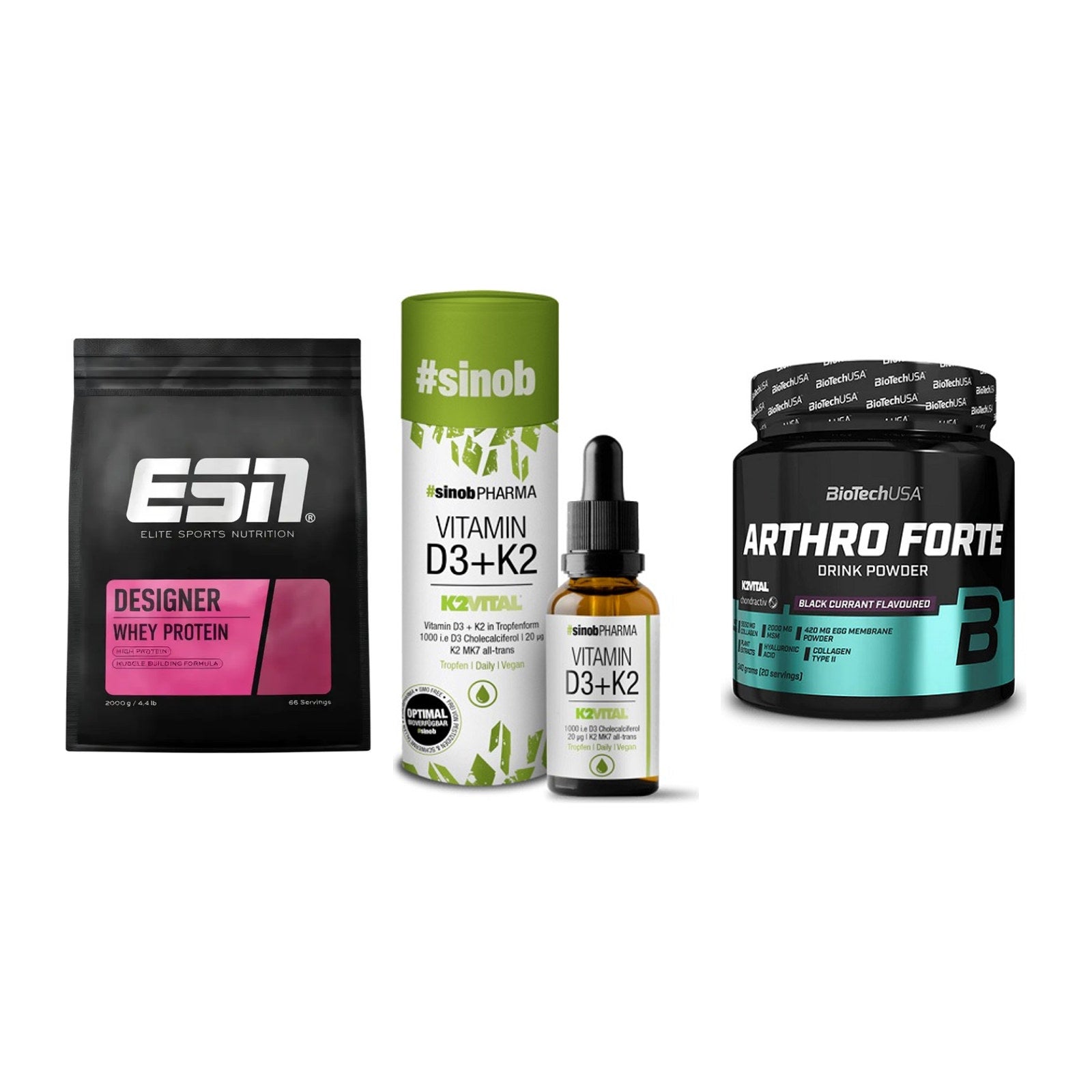 Regenerations-Set: ESN Designer + Sinob Vitamin + BioTech Arthro – alle enthaltenen Artikel
