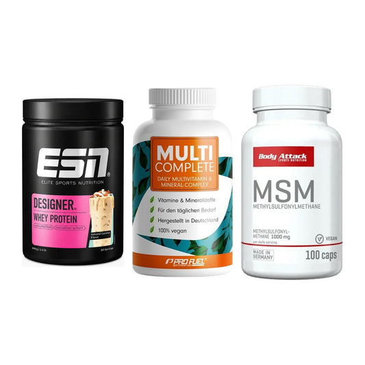 Regenerations-Set: ESN Designer + ProFuel MULTI + Body Attack MSM – alle enthaltenen Artikel