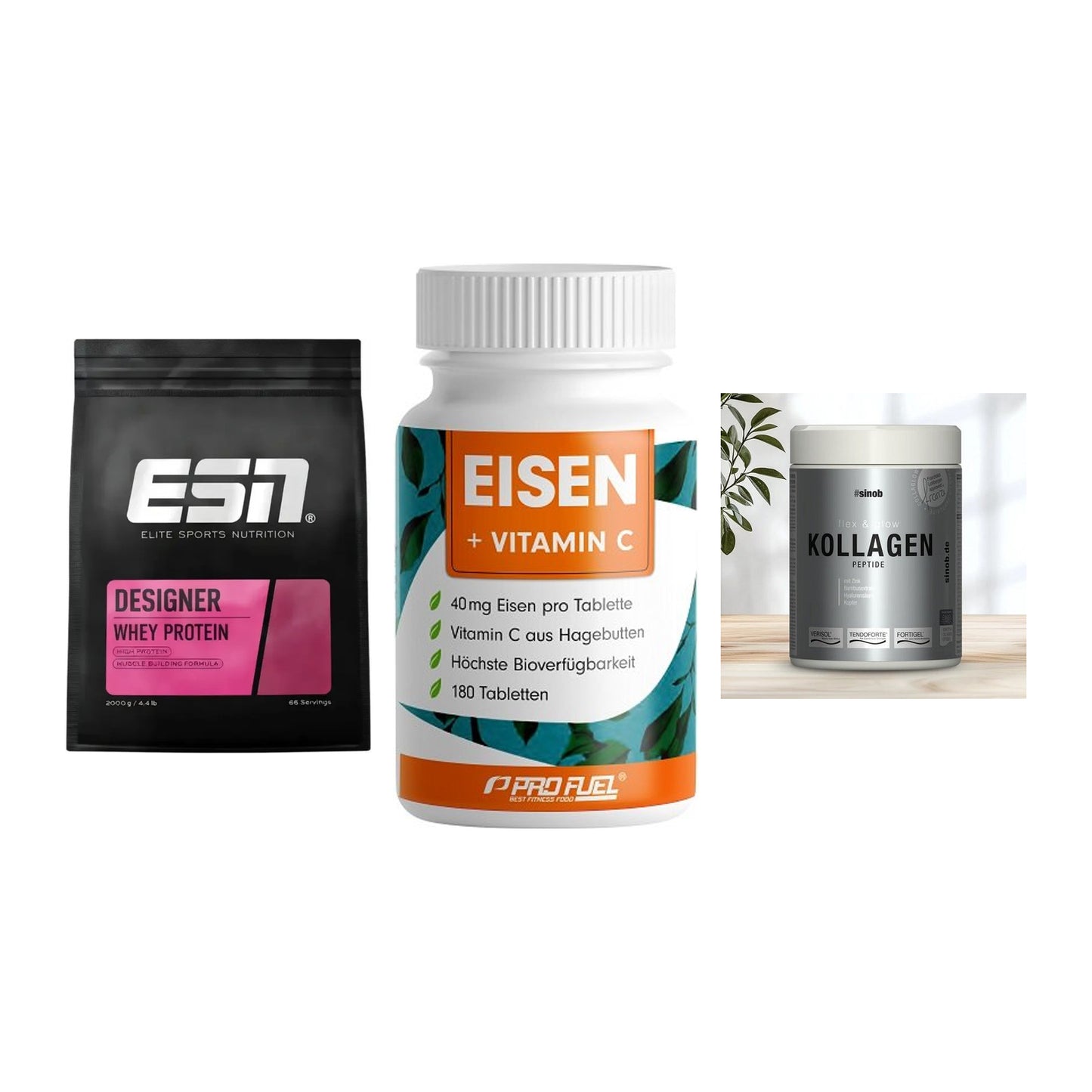 Regenerations-Set: ESN Designer + ProFuel EISEN + Sinob Kollagen – alle enthaltenen Artikel