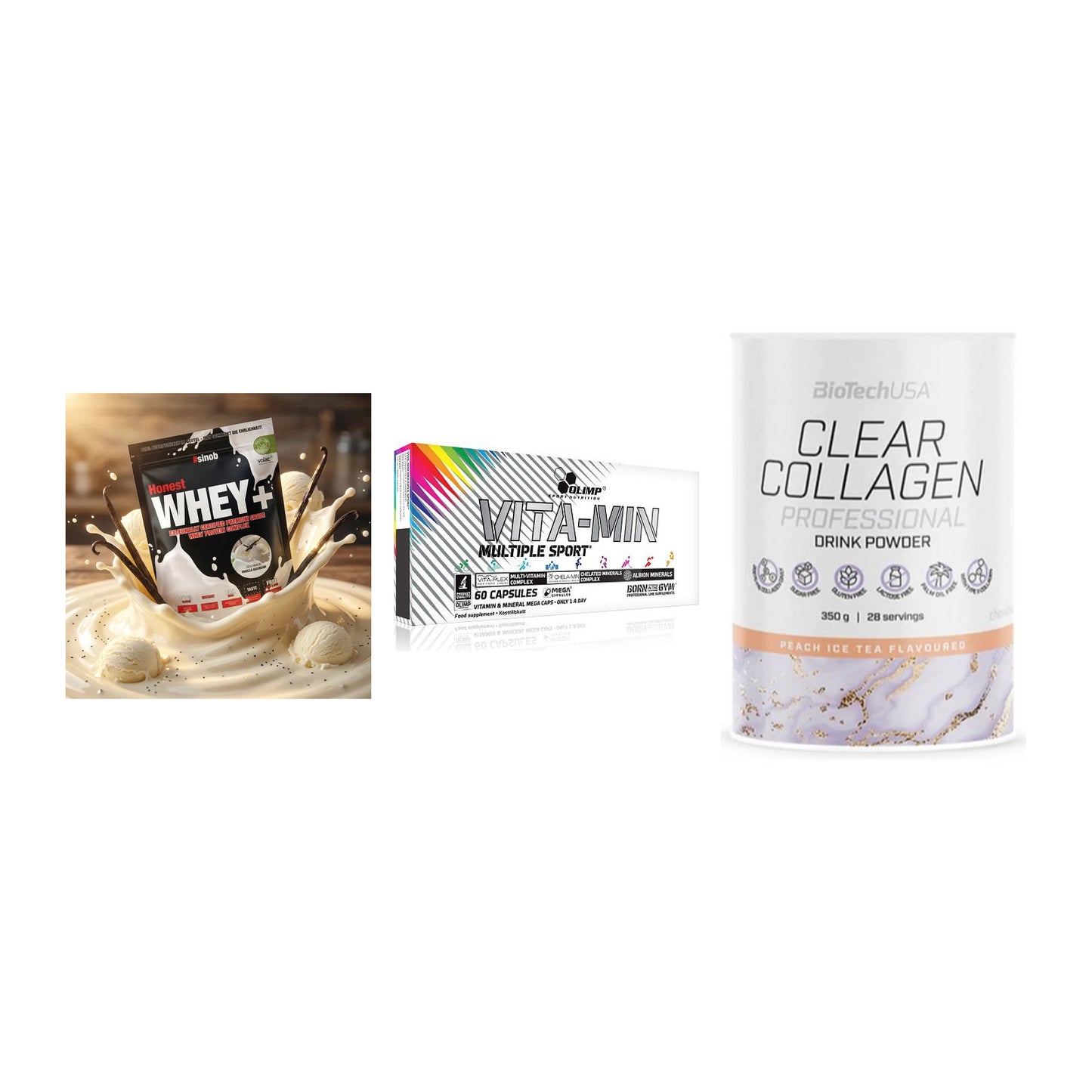 Regenerations-Set: Sinob Honest + Olimp Vita-Min + BioTech Clear – alle enthaltenen Artikel