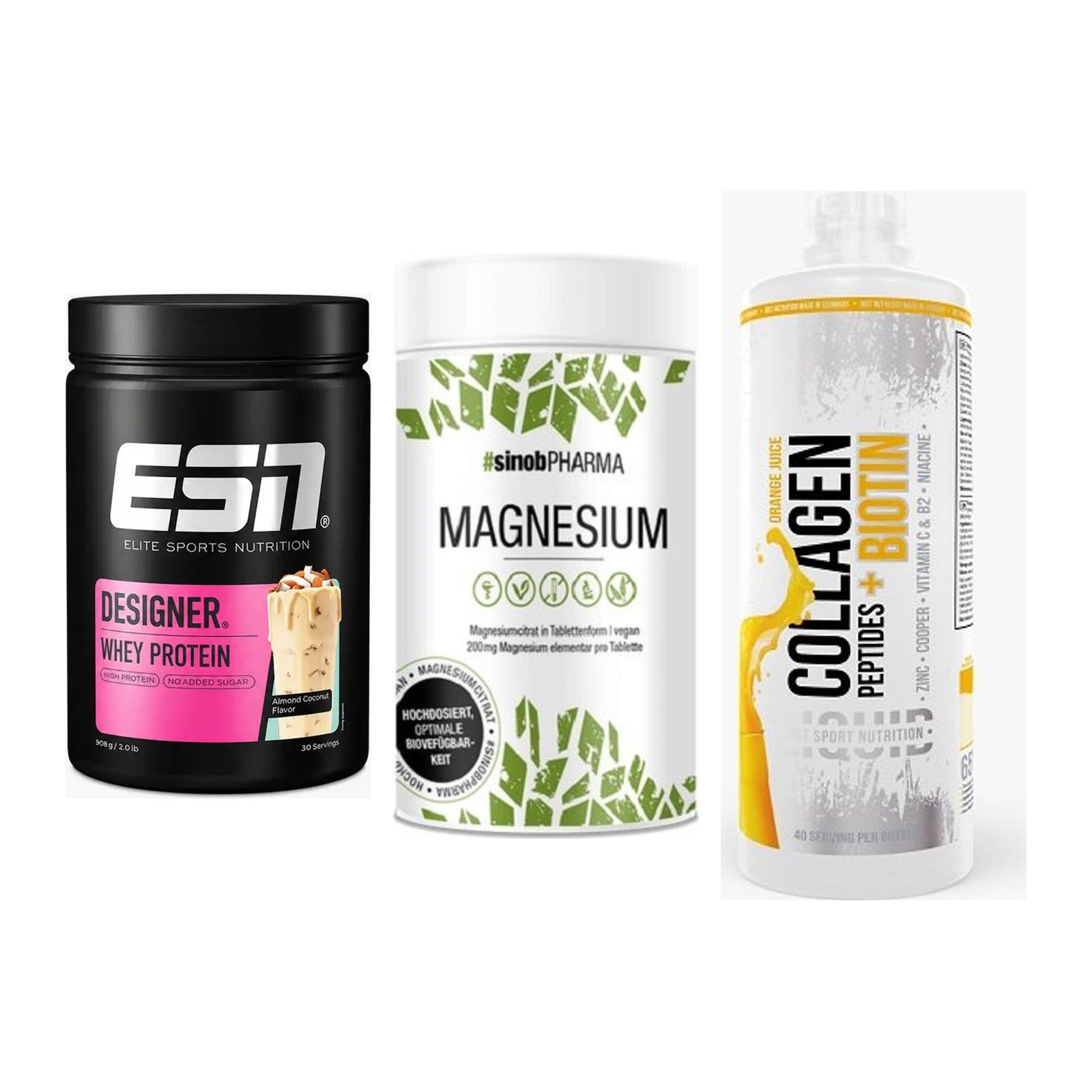 Regenerations-Set: ESN Designer + Sinob Magnesium + MST Collagen – alle enthaltenen Artikel