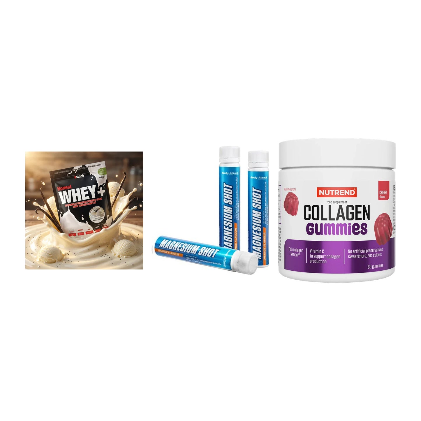 Regenerations-Set: Sinob Honest + Body Attack + Nutrend Collage – alle enthaltenen Artikel