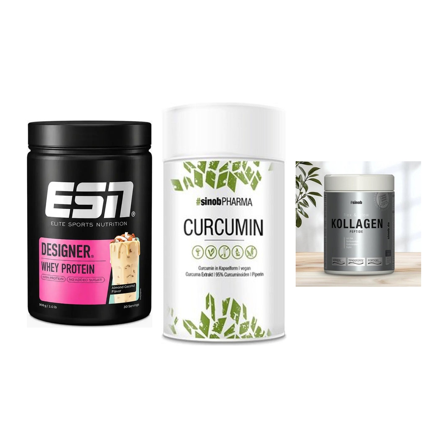 Regenerations-Set: ESN Designer + Sinob Curcumin + Sinob Kollagen – alle enthaltenen Artikel