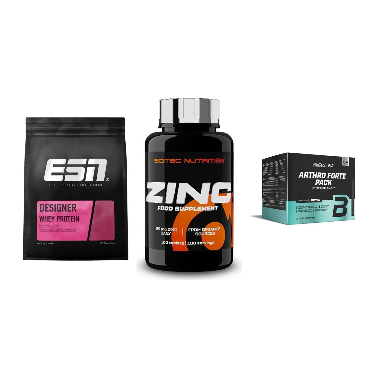 Regenerations-Set: ESN Designer + Scitec Zinc + BioTech Arthro – alle enthaltenen Artikel