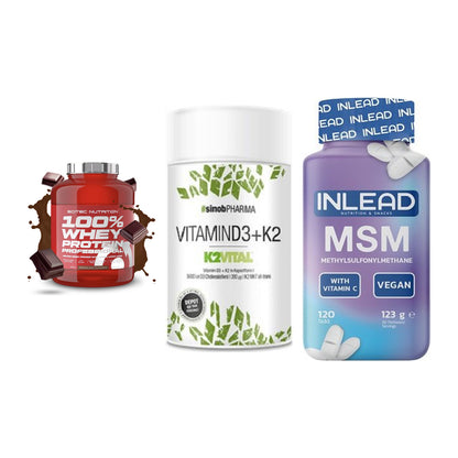 Regenerations-Set: Scitec 100% + Sinob Vitamin + INLEAD MSM – alle enthaltenen Artikel