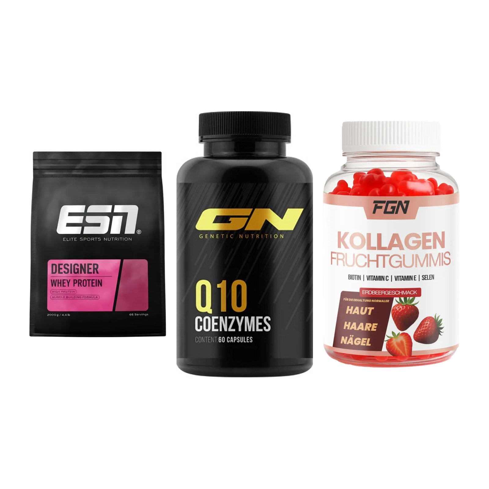 Regenerations-Set: ESN Designer + GN Q10 Health + FGN Kollagen 60 – alle enthaltenen Artikel