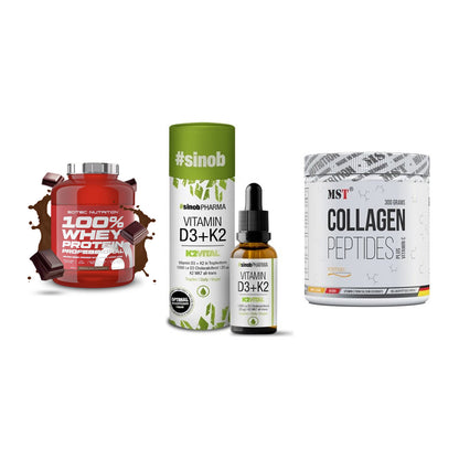 Regenerations-Set: Scitec 100% + Sinob Vitamin + MST Collagen – alle enthaltenen Artikel