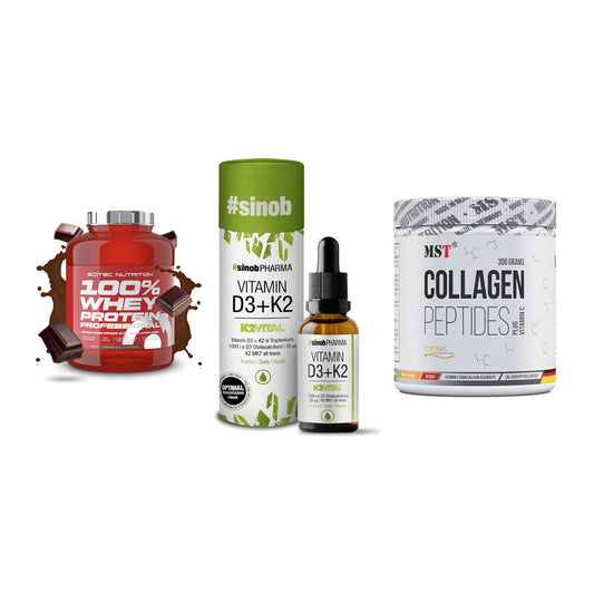Regenerations-Set: Scitec 100% + Sinob Vitamin + MST Collagen – alle enthaltenen Artikel