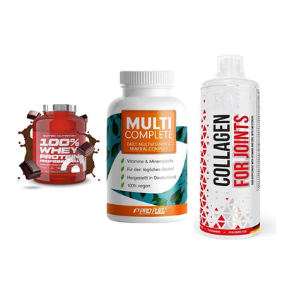 Regenerations-Set: Scitec 100% + ProFuel MULTI + MST Collagen – alle enthaltenen Artikel