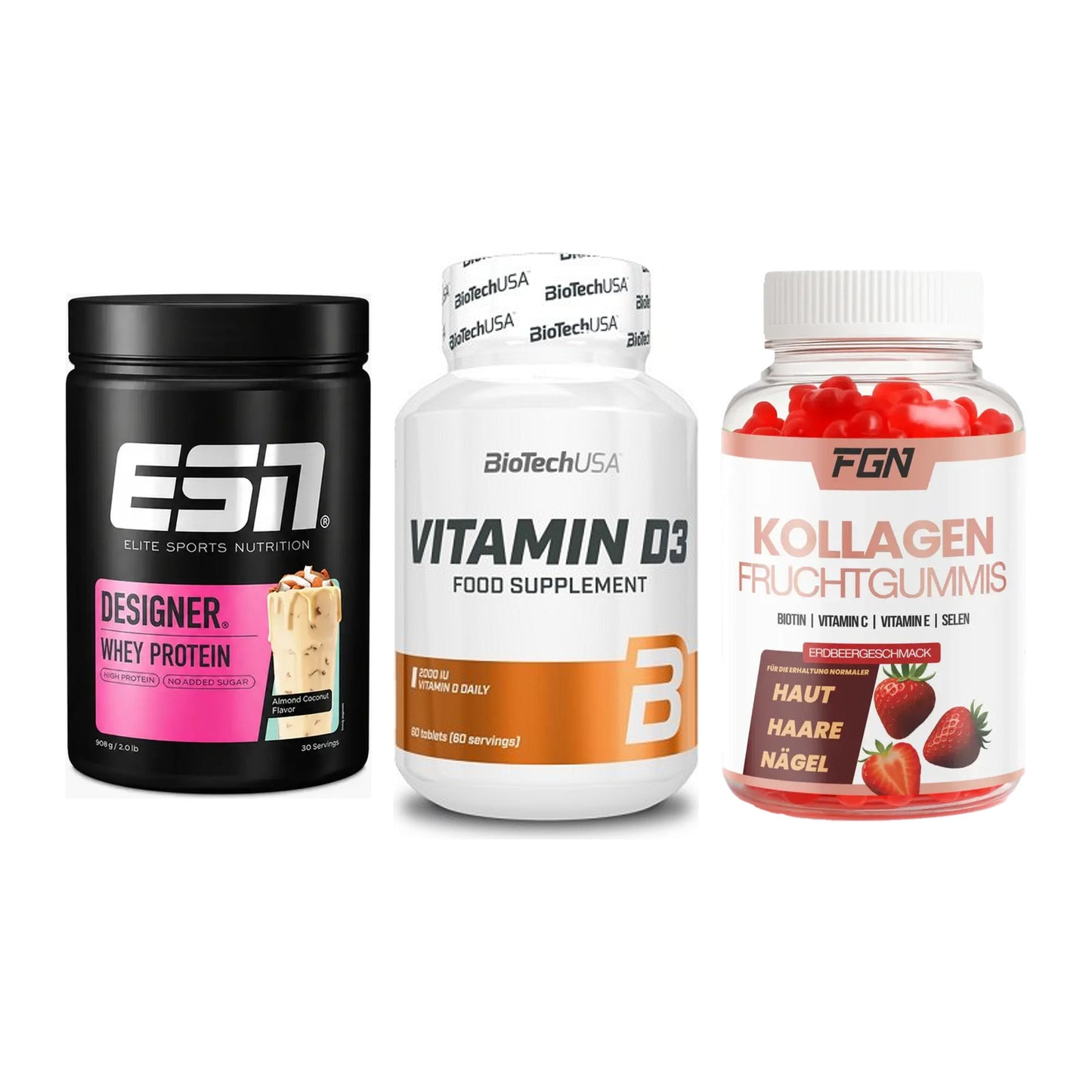 Regenerations-Set: ESN Designer + BioTech Vitamin + FGN Kollagen 60 – alle enthaltenen Artikel