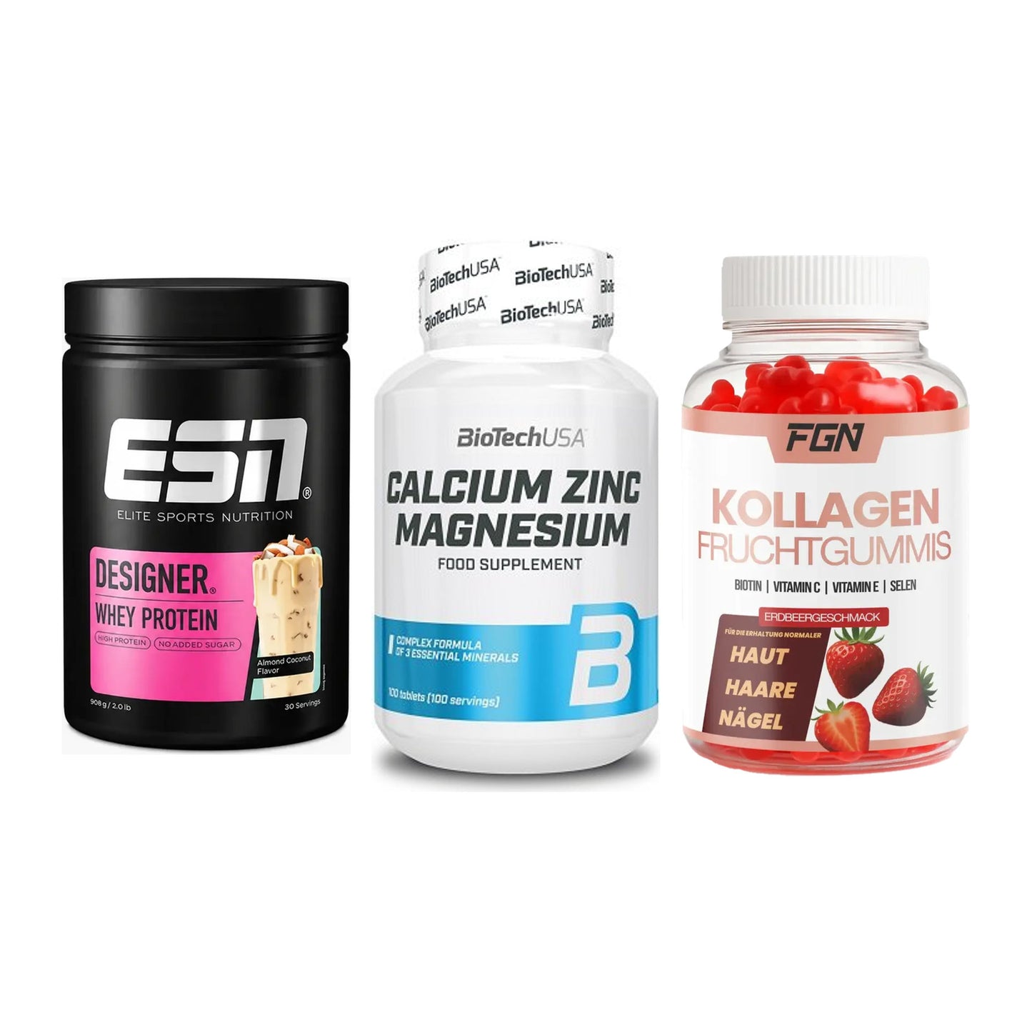 Regenerations-Set: ESN Designer + BioTech Calcium + FGN Kollagen 60 – alle enthaltenen Artikel