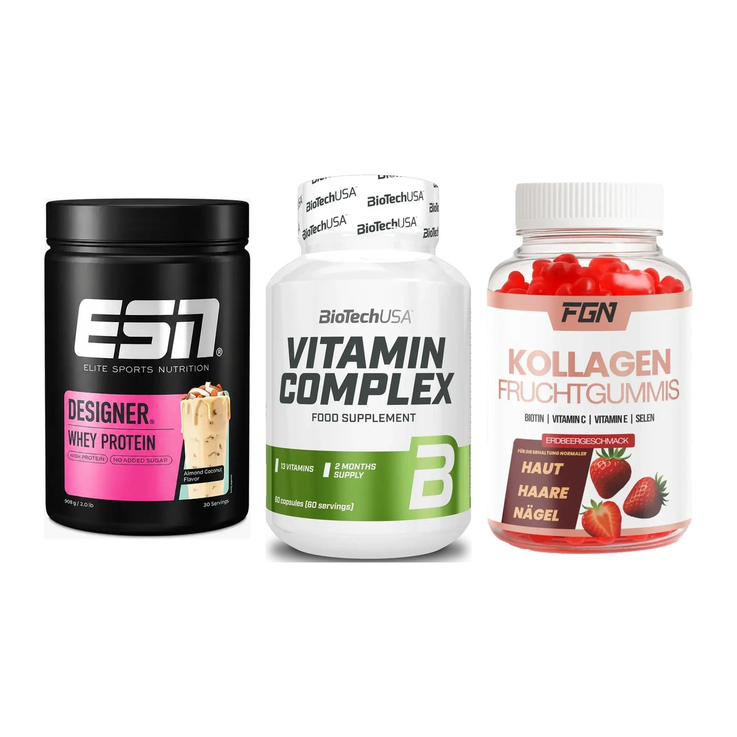 Regenerations-Set: ESN Designer + BioTech Vitamin + FGN Kollagen 60 – alle enthaltenen Artikel
