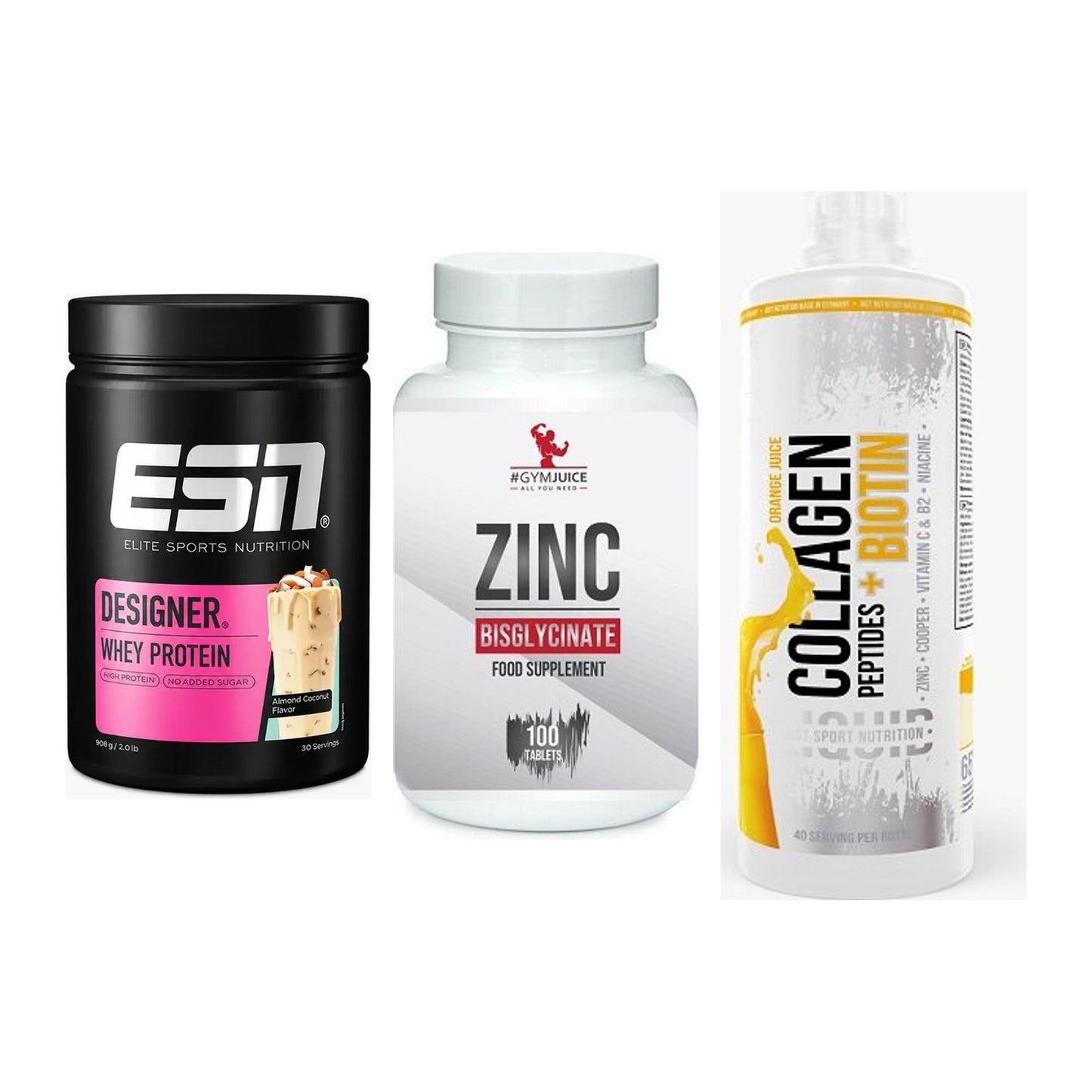 Regenerations-Set: ESN Designer + #GYMJUICE ZINC + MST Collagen – alle enthaltenen Artikel
