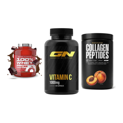 Regenerations-Set: Scitec 100% + GN Vitamin C + Big Zone – alle enthaltenen Artikel