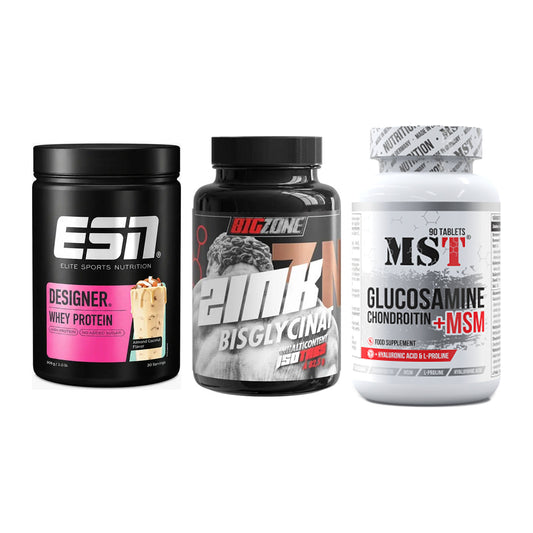 Regenerations-Set: ESN Designer + Big Zone Zink + MST Glucosamine – alle enthaltenen Artikel
