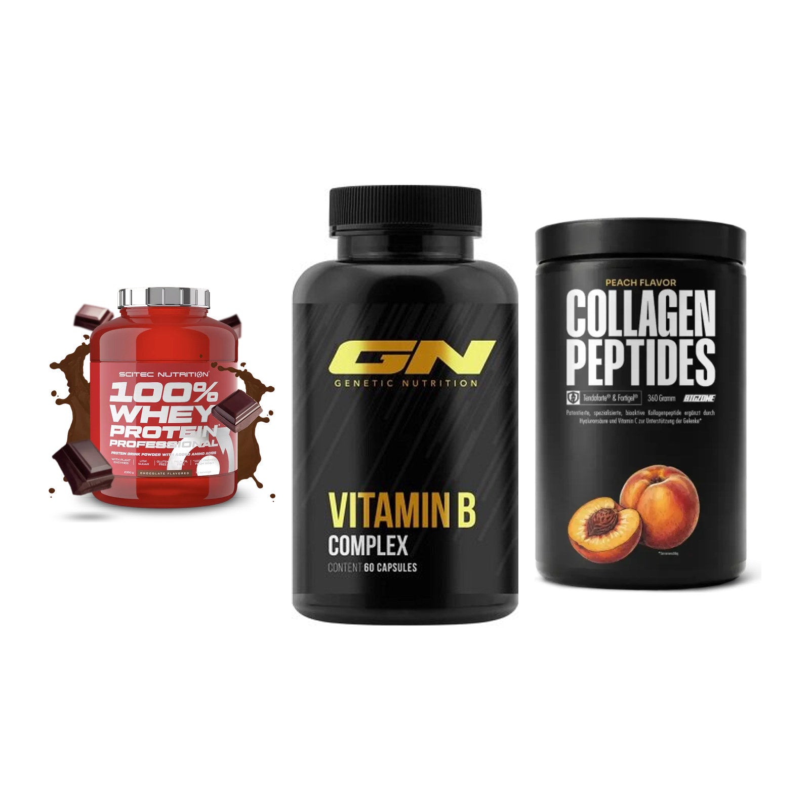 Regenerations-Set: Scitec 100% + GN Vitamin + Big Zone – alle enthaltenen Artikel