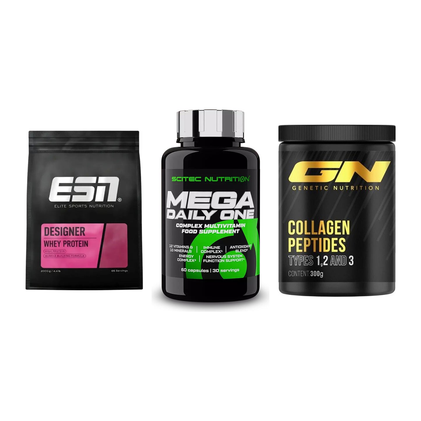 Regenerations-Set: ESN Designer + Scitec Mega + GN Peptan – alle enthaltenen Artikel