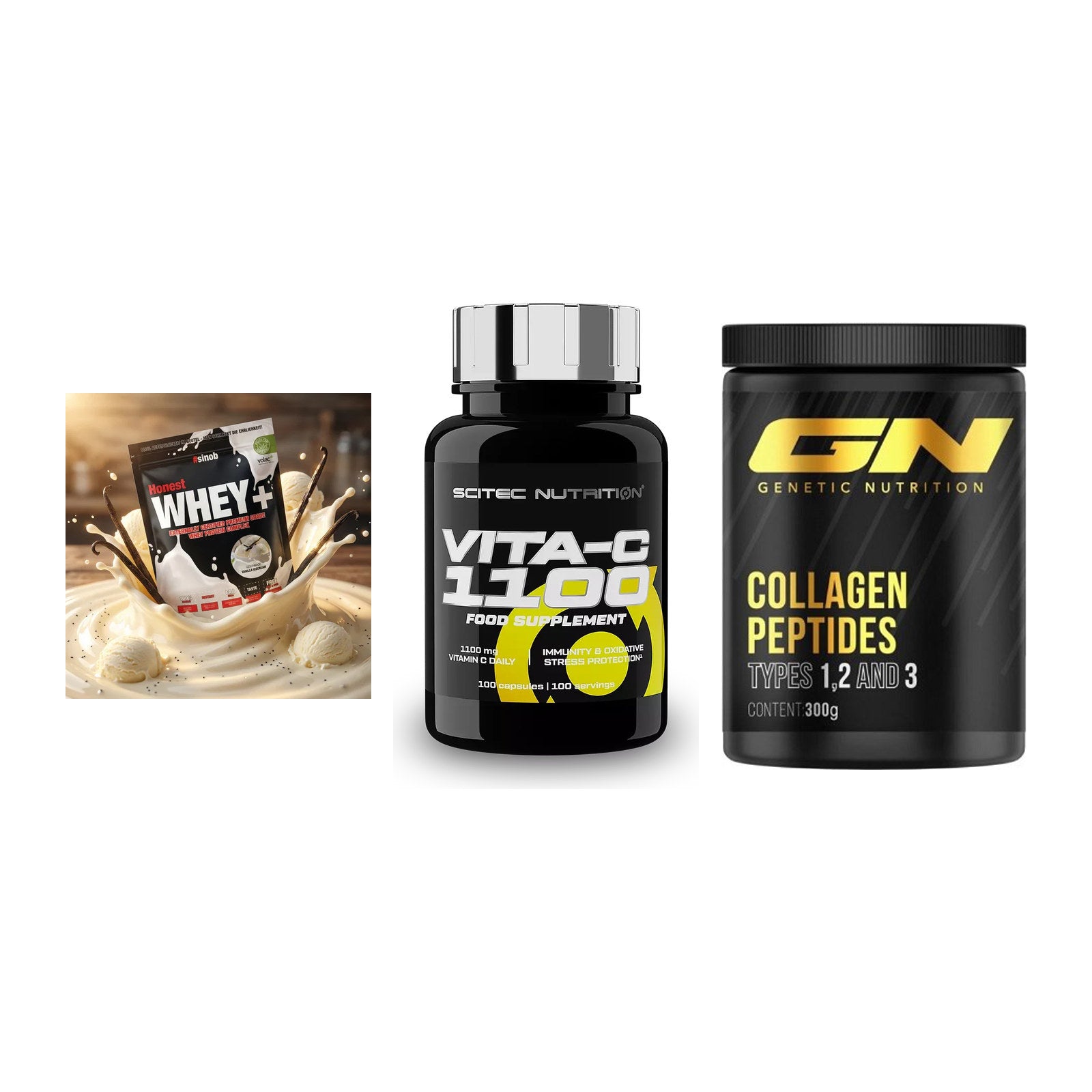 Regenerations-Set: Sinob Honest + Scitec Vitamin + GN Peptan – alle enthaltenen Artikel
