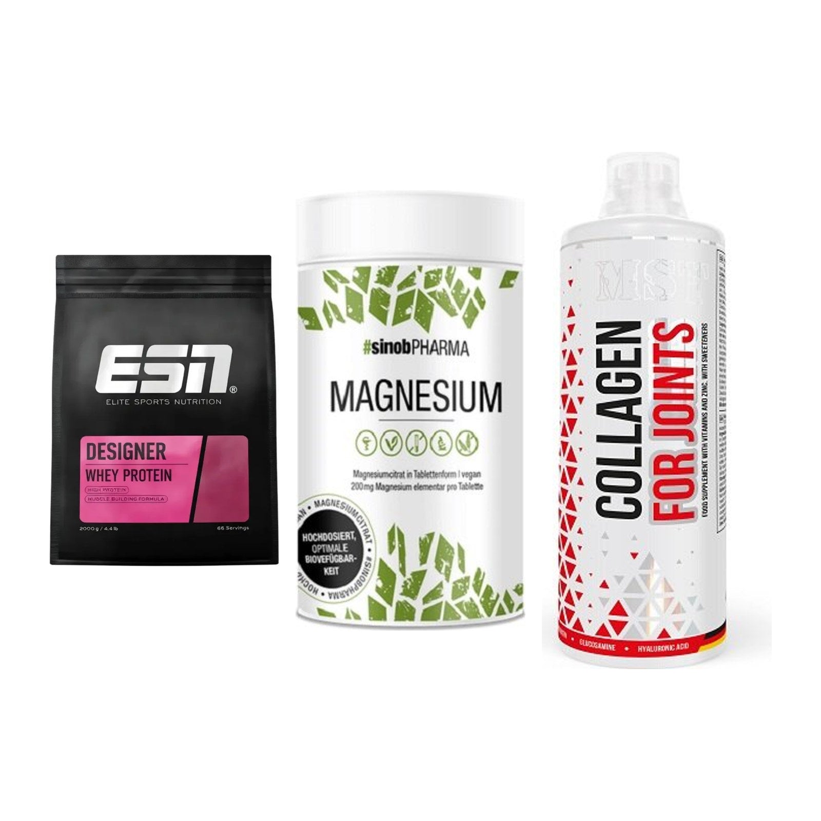 Regenerations-Set: ESN Designer + Sinob Magnesium + MST Collagen – alle enthaltenen Artikel