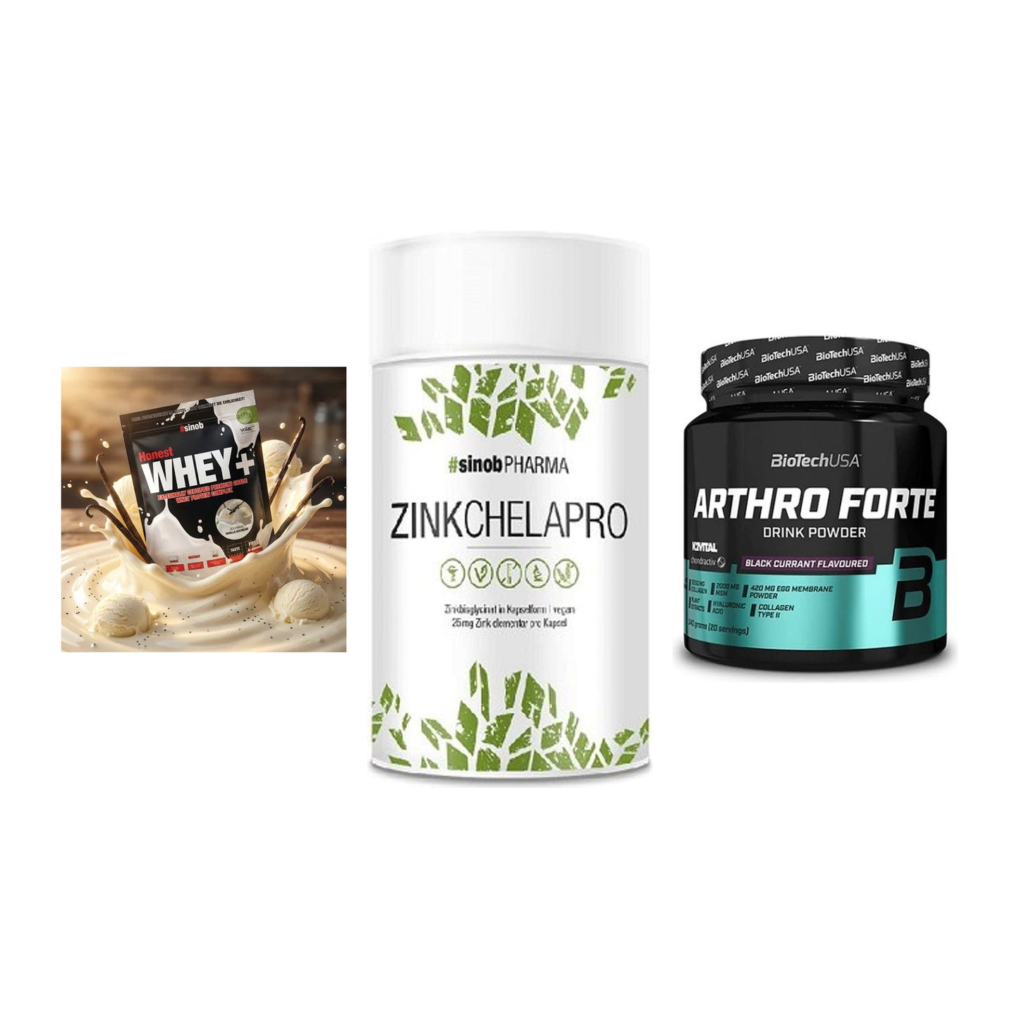 Regenerations-Set: Sinob Honest + Sinob Zink + BioTech Arthro – alle enthaltenen Artikel