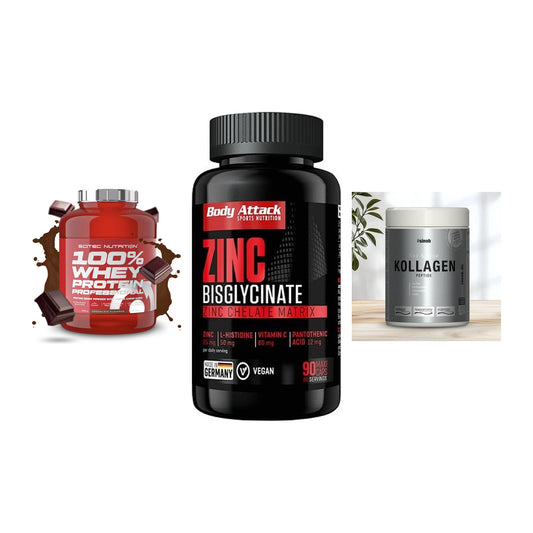 Regenerations-Set: Scitec 100% + Body Attack + Sinob Kollagen – alle enthaltenen Artikel
