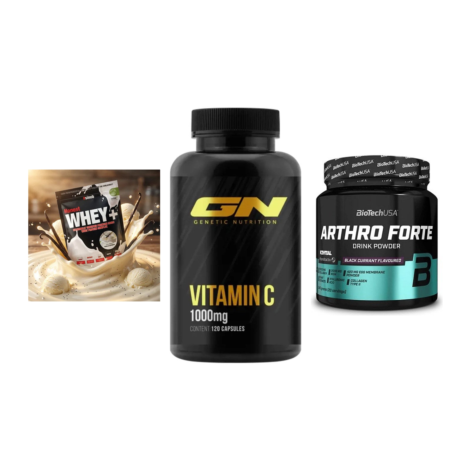 Regenerations-Set: Sinob Honest + GN Vitamin C + BioTech Arthro – alle enthaltenen Artikel