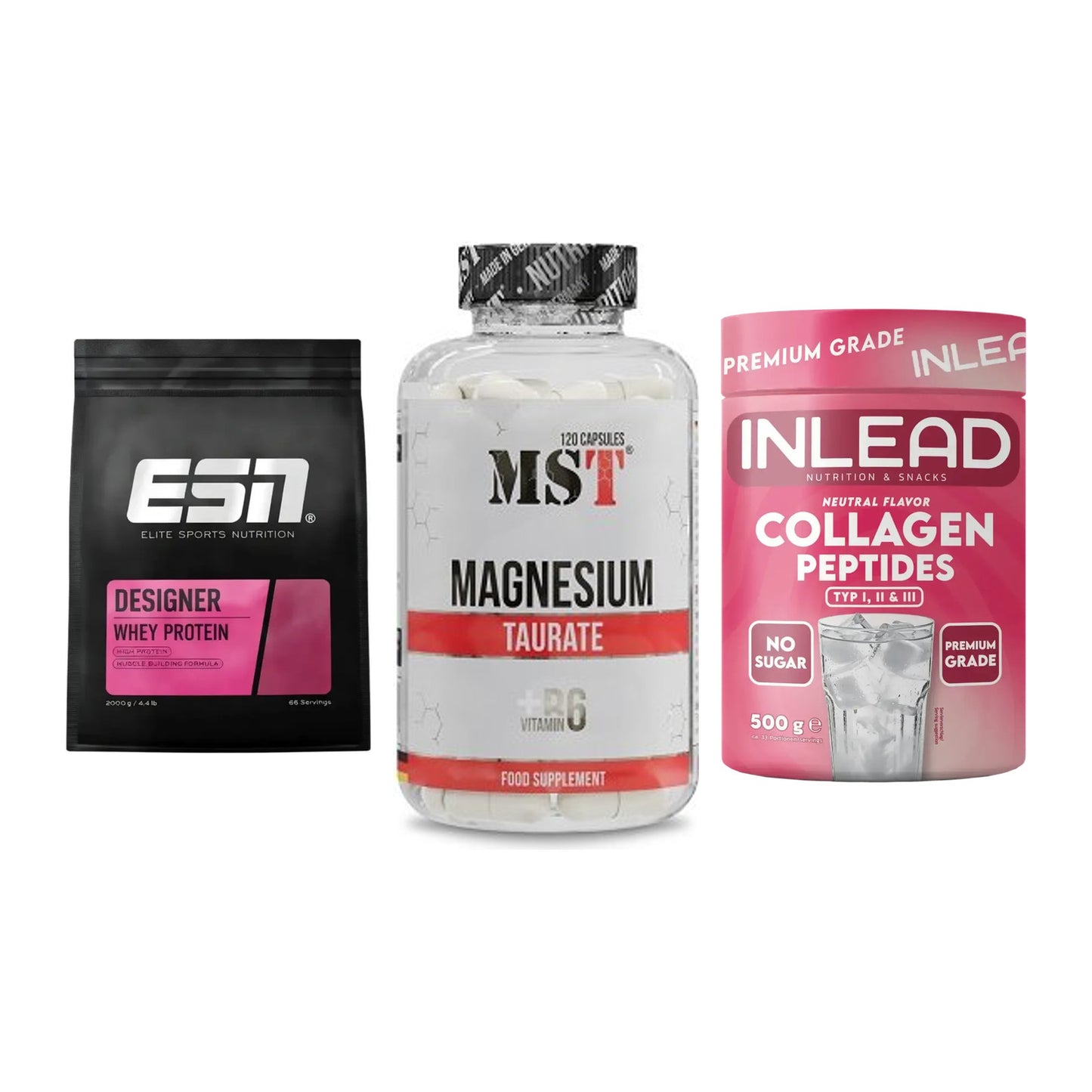 Regenerations-Set: ESN Designer + MST Magnesium + INLEAD Collagen – alle enthaltenen Artikel