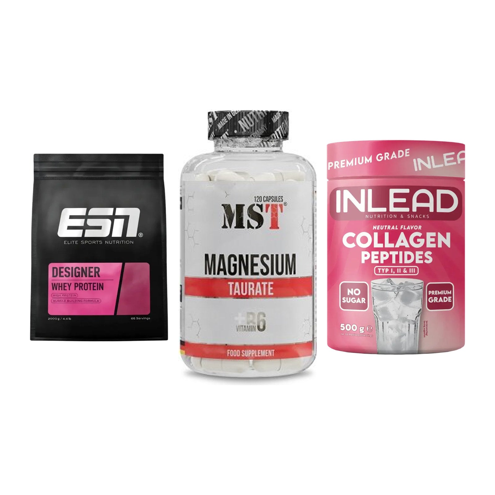 Regenerations-Set: ESN Designer + MST Magnesium + INLEAD Collagen – alle enthaltenen Artikel