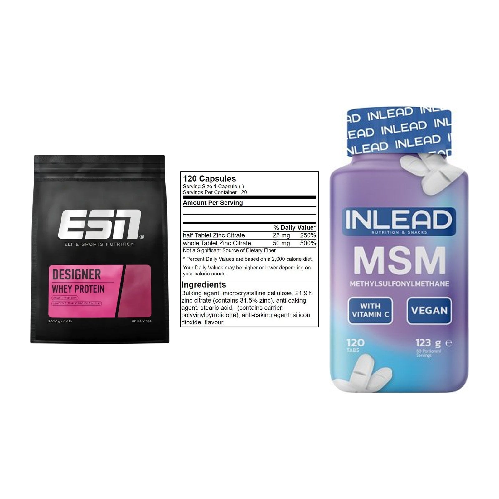Regenerations-Set: ESN Designer + GN Zinc Citrate + INLEAD MSM – alle enthaltenen Artikel