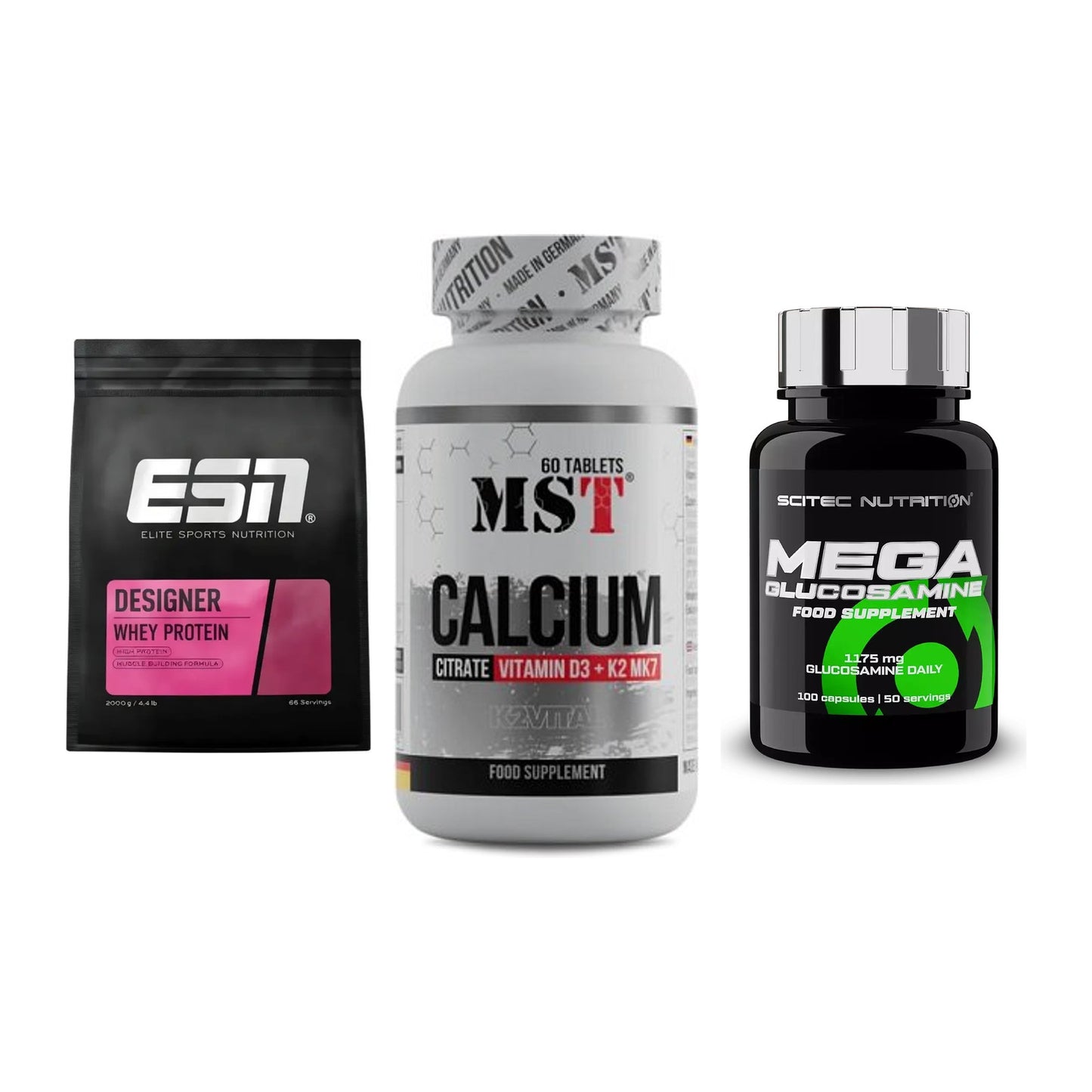 Regenerations-Set: ESN Designer + MST Calcium + Scitec Mega – alle enthaltenen Artikel