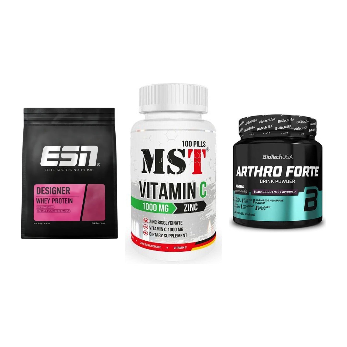 Regenerations-Set: ESN Designer + MST Vitamin C + BioTech Arthro – alle enthaltenen Artikel