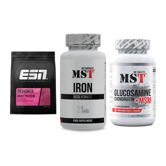 Regenerations-Set: ESN Designer + MST Iron + MST Glucosamine – alle enthaltenen Artikel