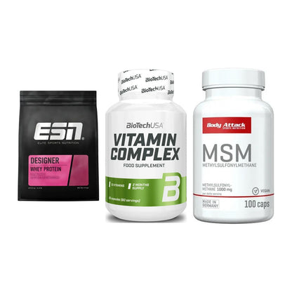 Regenerations-Set: ESN Designer + BioTech Vitamin + Body Attack MSM – alle enthaltenen Artikel