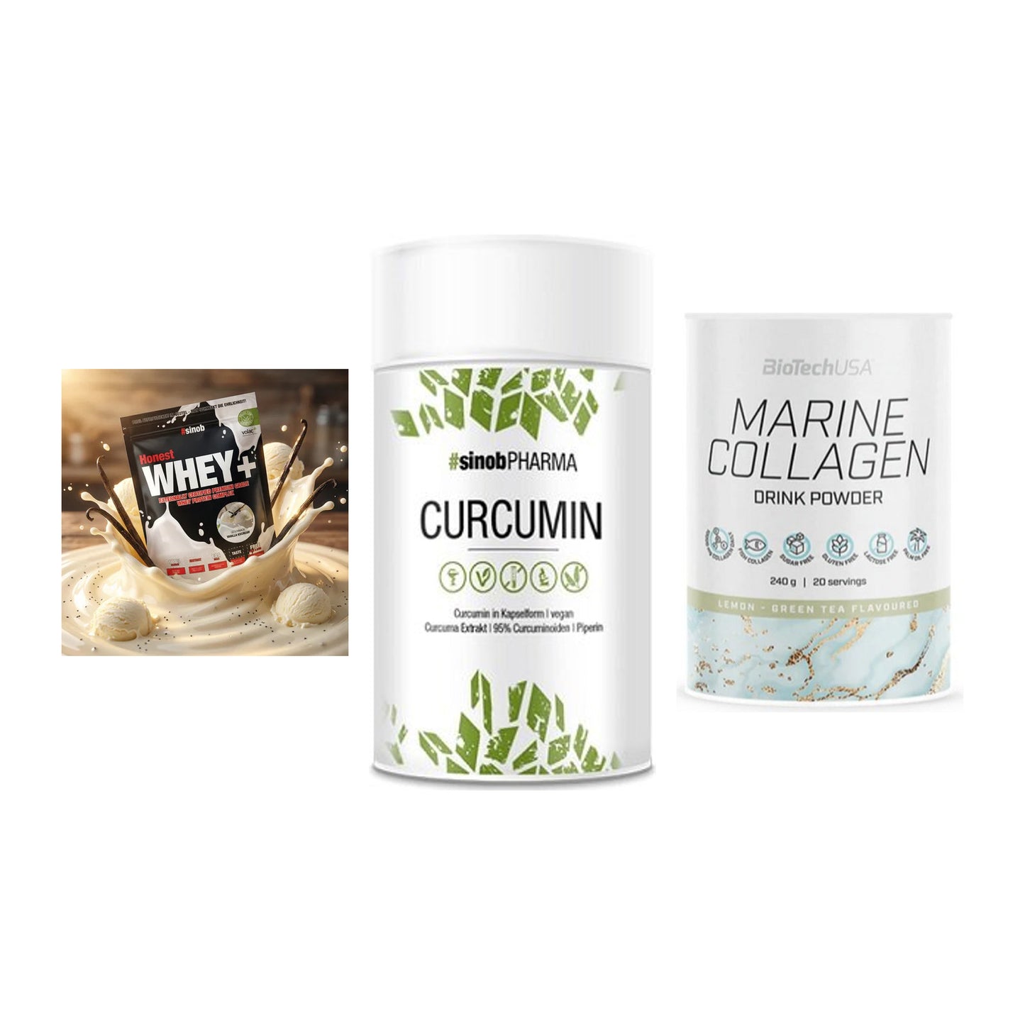Regenerations-Set: Sinob Honest + Sinob Curcumin + BioTech Marine – alle enthaltenen Artikel