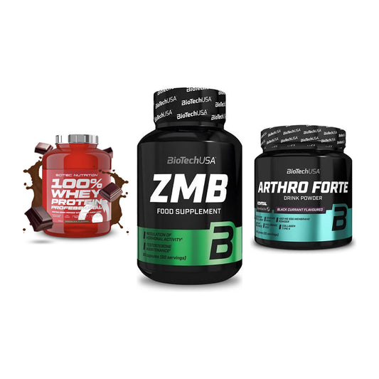Regenerations-Set: Scitec 100% + BioTech ZMB + BioTech Arthro – alle enthaltenen Artikel