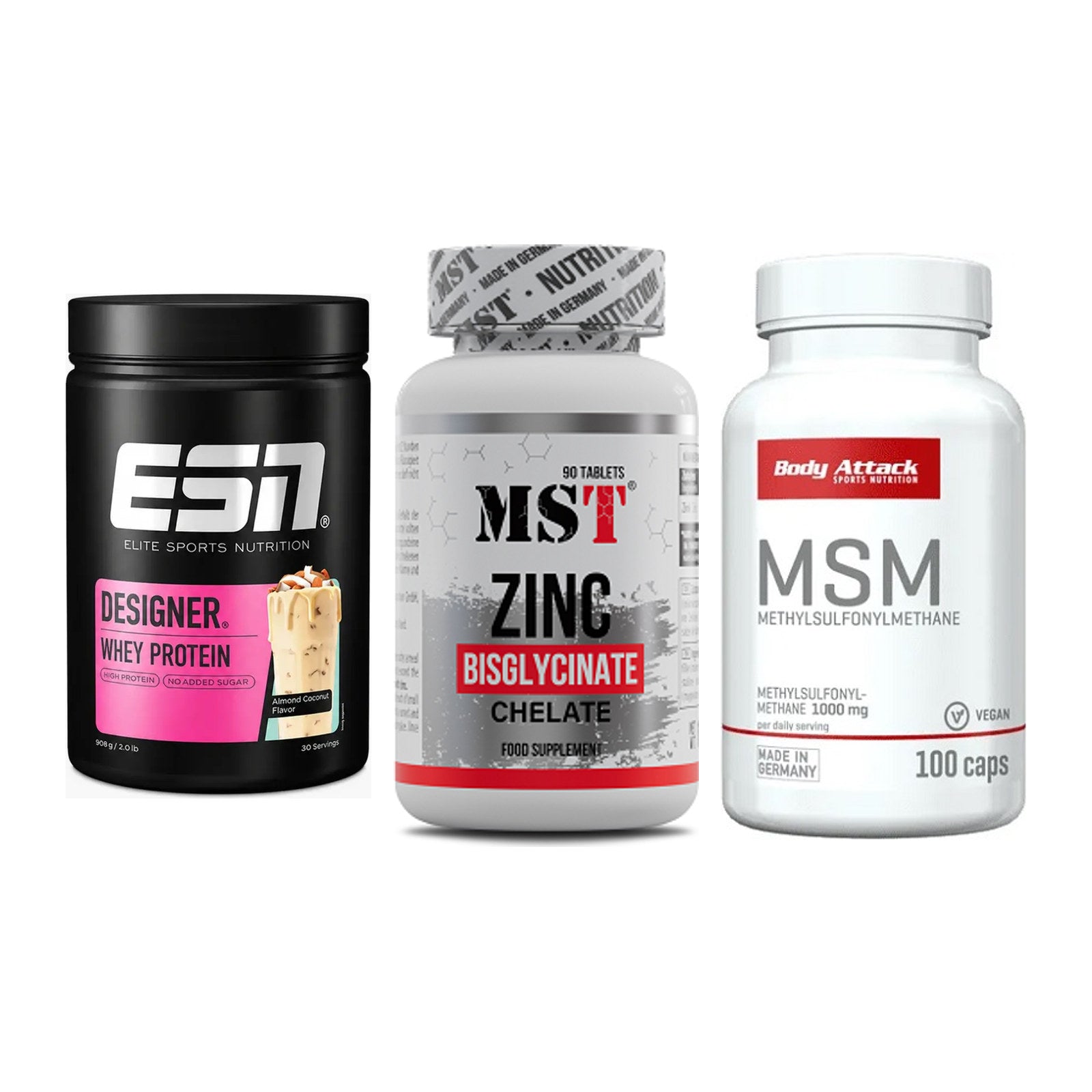 Regenerations-Set: ESN Designer + MST Zinc + Body Attack MSM – alle enthaltenen Artikel