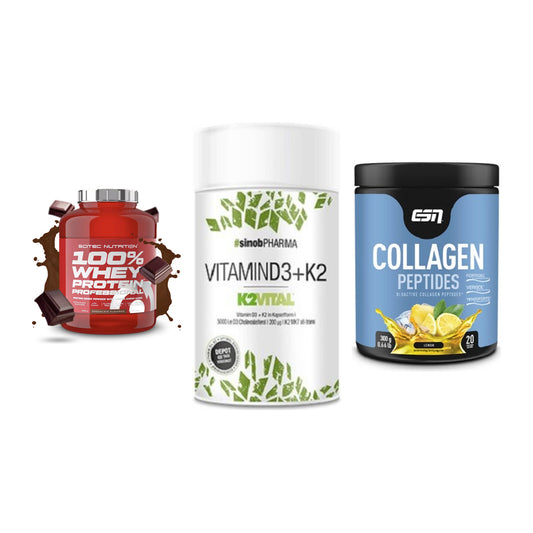 Regenerations-Set: Scitec 100% + Sinob Vitamin + ESN Collagen – alle enthaltenen Artikel