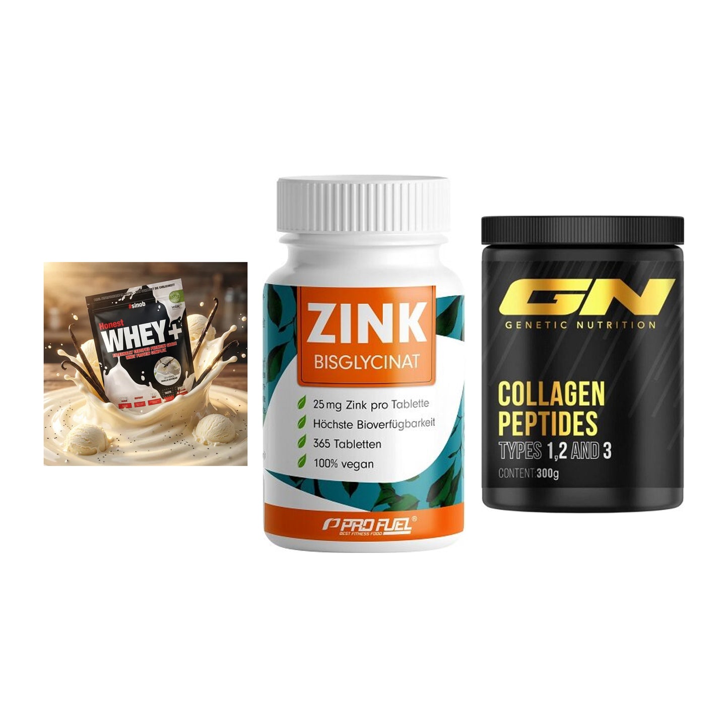 Regenerations-Set: Sinob Honest + ProFuel Zink + GN Peptan – alle enthaltenen Artikel