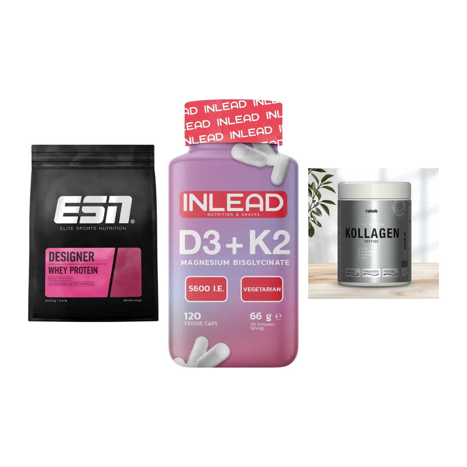 Regenerations-Set: ESN Designer + INLEAD Vitamin + Sinob Kollagen – alle enthaltenen Artikel