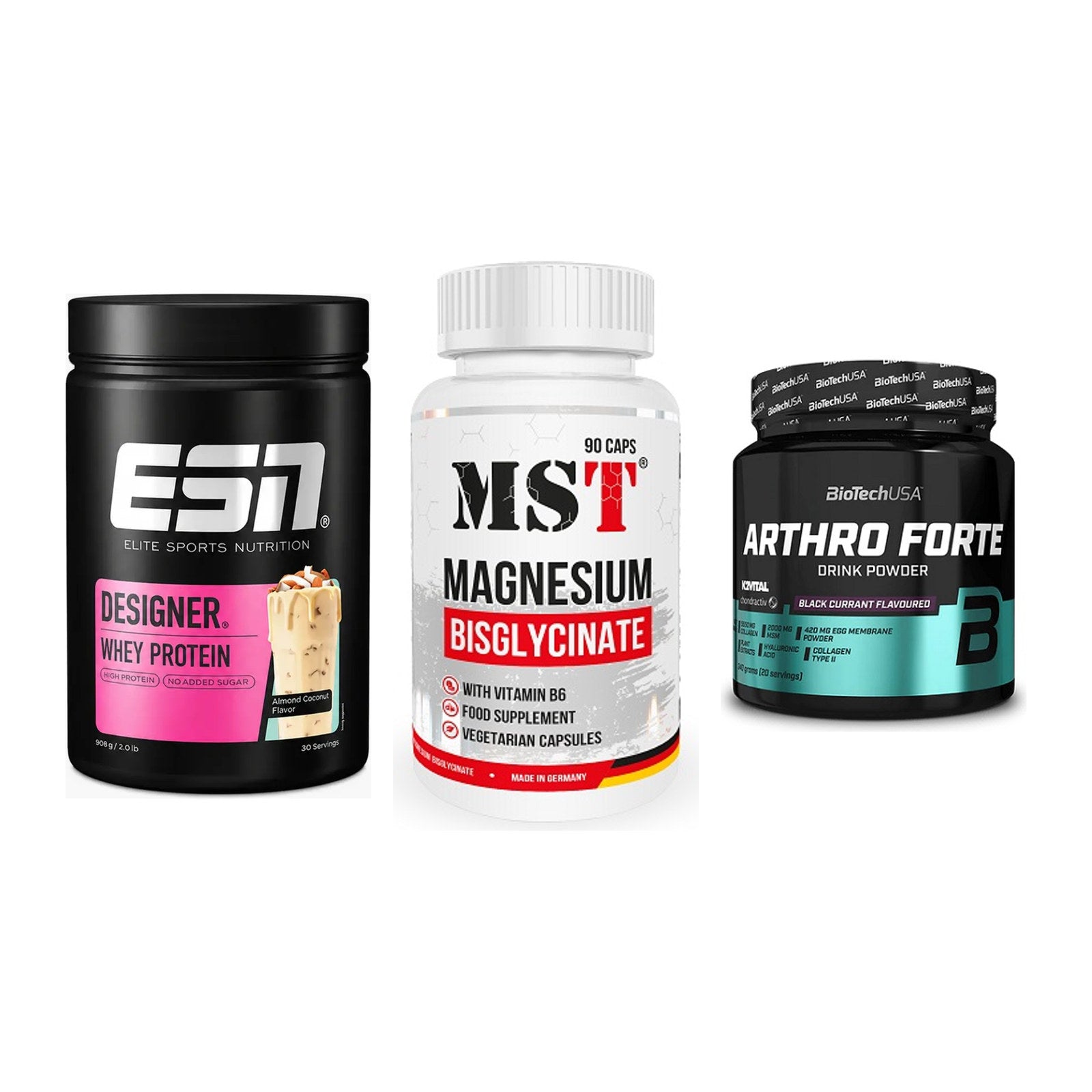 Regenerations-Set: ESN Designer + MST Magnesium + BioTech Arthro – alle enthaltenen Artikel