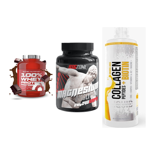 Regenerations-Set: Scitec 100% + Big Zone + MST Collagen – alle enthaltenen Artikel