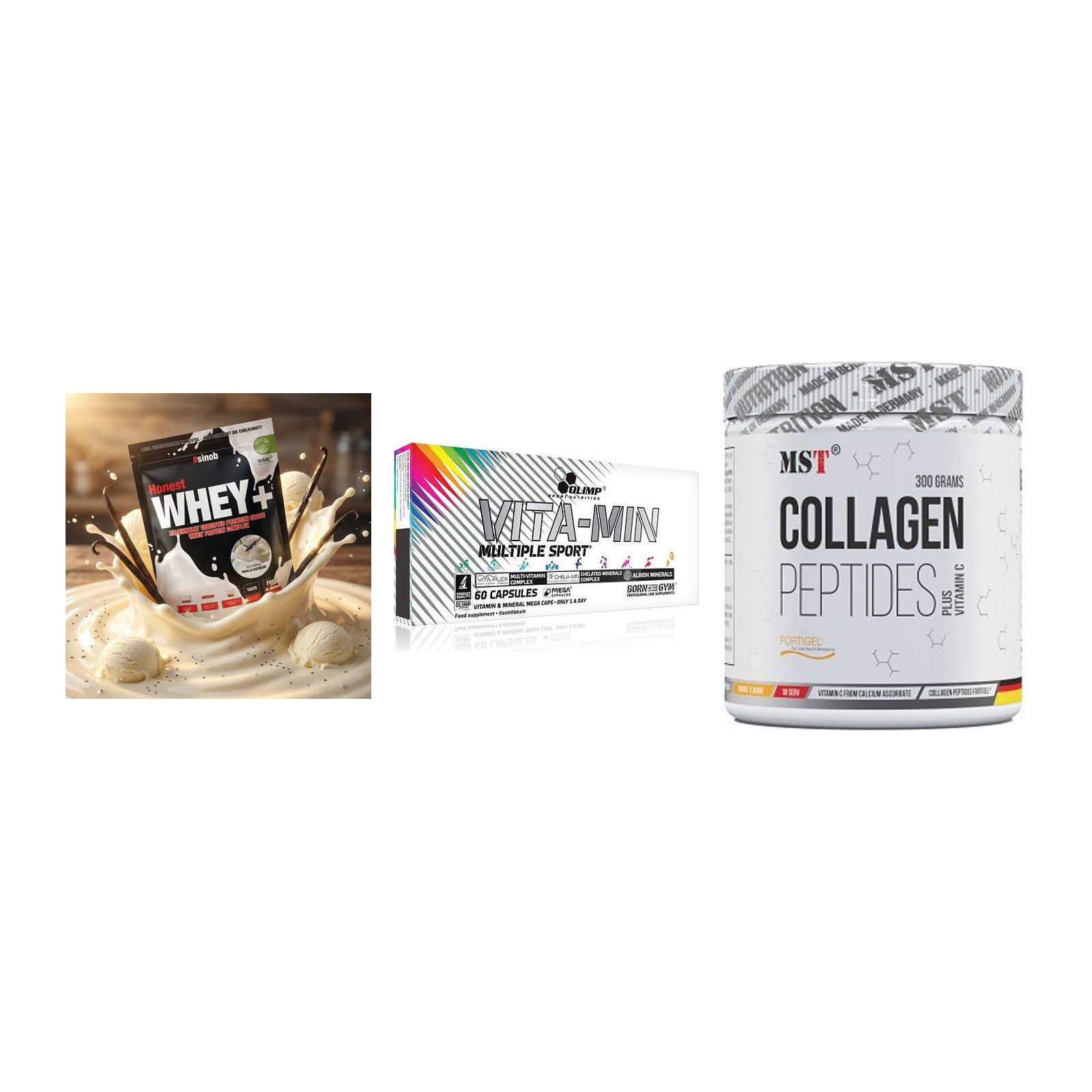 Regenerations-Set: Sinob Honest + Olimp Vita-Min + MST Collagen – alle enthaltenen Artikel