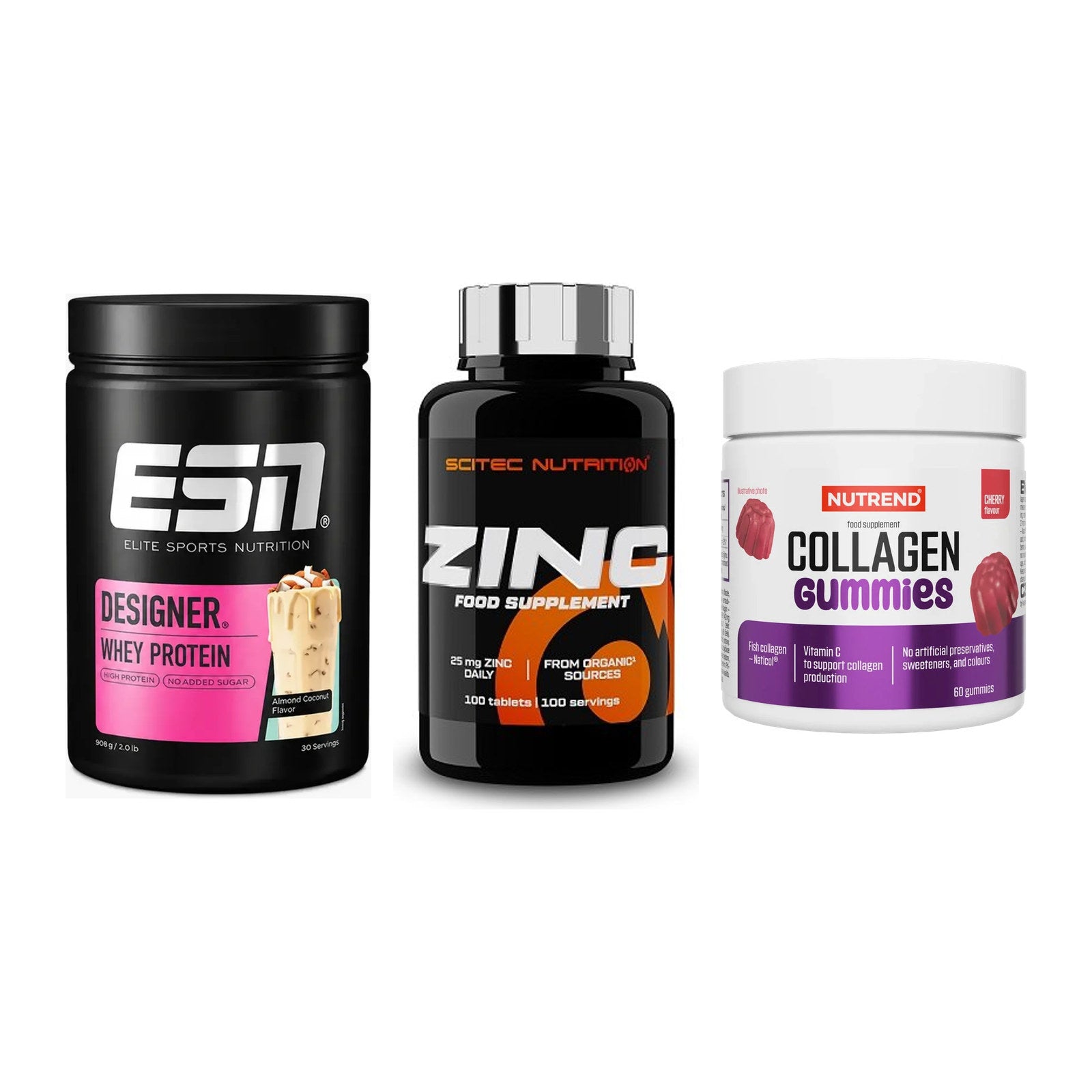 Regenerations-Set: ESN Designer + Scitec Zinc + Nutrend Collage – alle enthaltenen Artikel