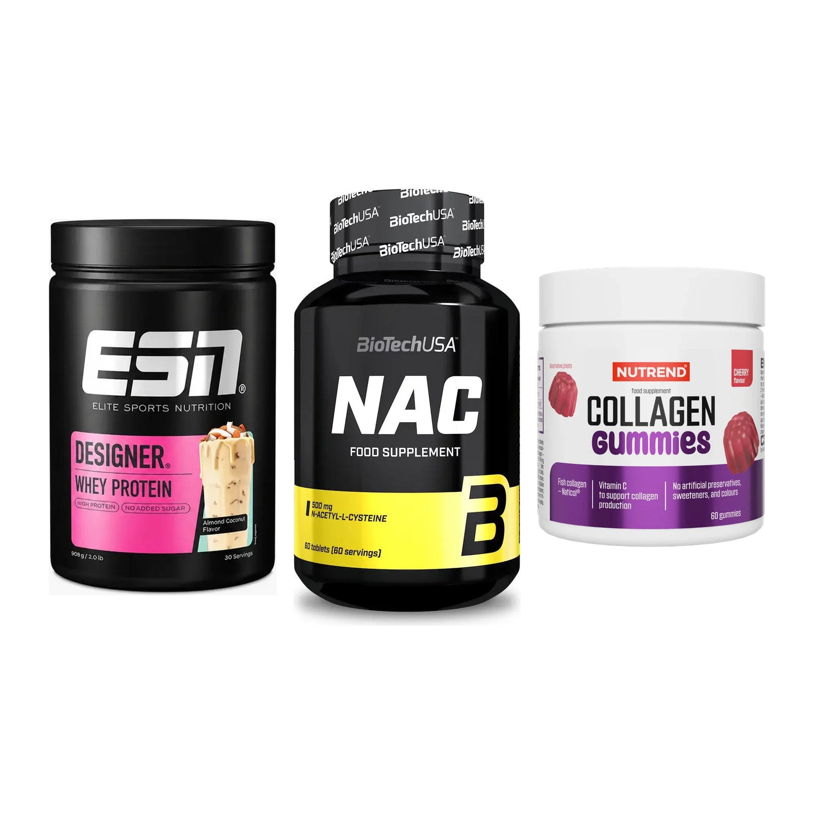 Regenerations-Set: ESN Designer + BioTech NAC + Nutrend Collage – alle enthaltenen Artikel