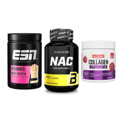 Regenerations-Set: ESN Designer + BioTech NAC + Nutrend Collage – alle enthaltenen Artikel