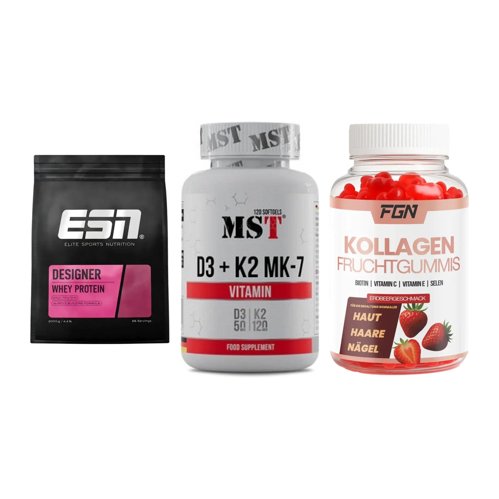 Regenerations-Set: ESN Designer + MST Vitamin D3 + FGN Kollagen 60 – alle enthaltenen Artikel